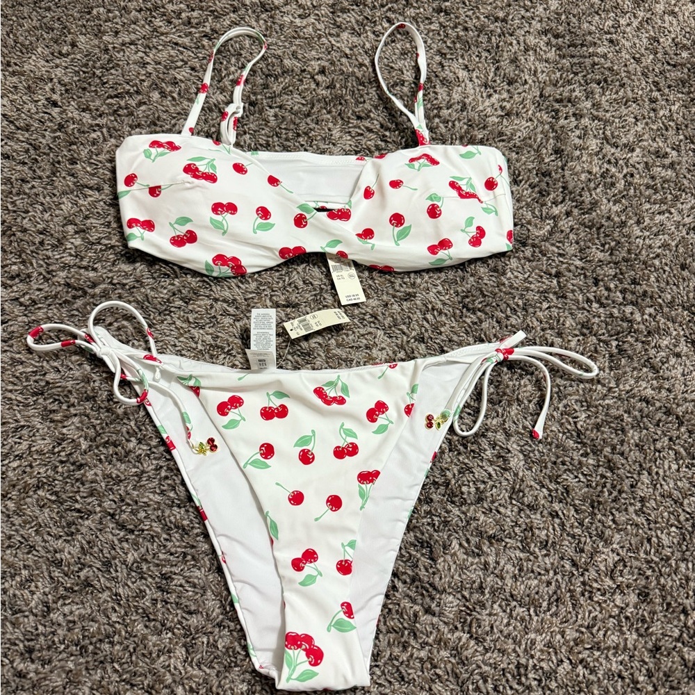 Aerie Bikini Set with Cherries Print